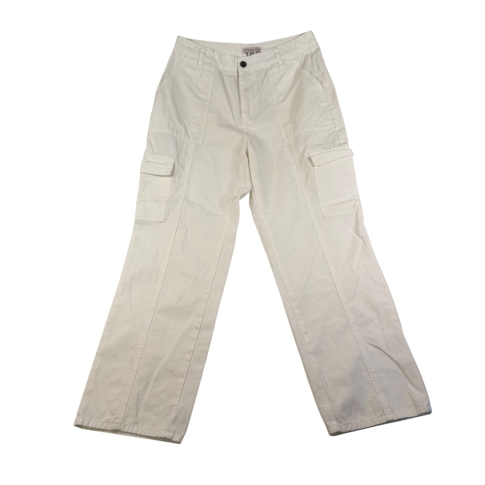 Sincerely Jules White Wide Leg Cargo Pants High Rise Utility Trousers Size 11/30